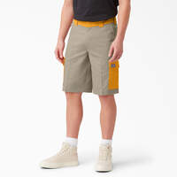 Mixed Media Relaxed Fit Cargo Shorts, 11" - Desert Sand/Radiant Yellow (CBO)