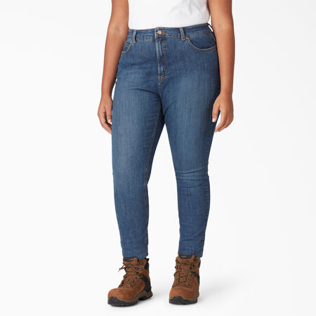 Women&#39;s Plus Perfect Shape Skinny Leg Jeans - Stonewashed Indigo Blue &#40;SNB&#41;