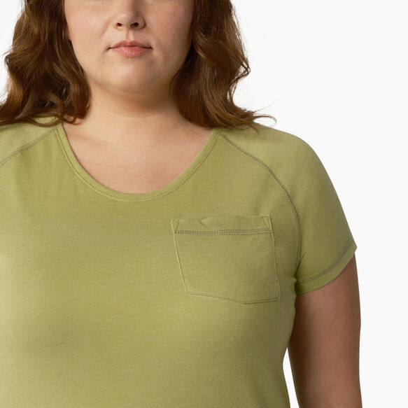 Women&#39;s Plus Cooling Short Sleeve Pocket T-Shirt - Fern Heather &#40;F2H&#41;