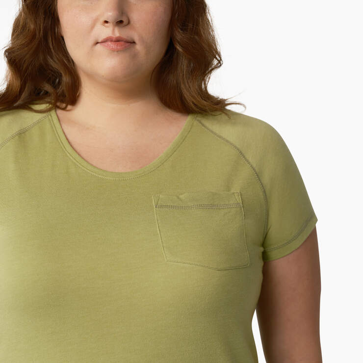 Women's Plus Cooling Short Sleeve Pocket T-Shirt - Fern Heather (F2H) image number 5