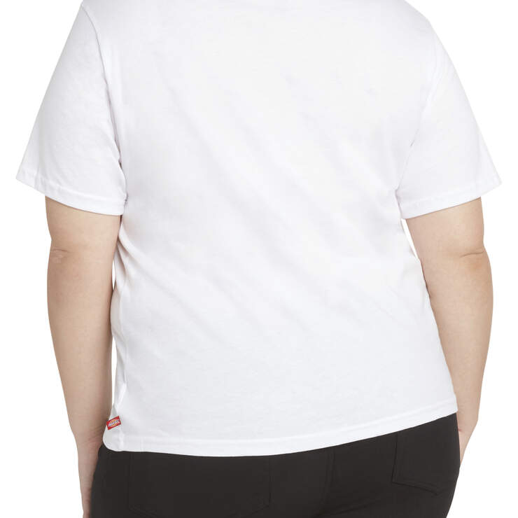 Dickies Girl Juniors' Plus Vintage Rainbow Chest Short Sleeve T-Shirt - White (WHT) image number 2
