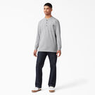 Heavyweight Long Sleeve Henley T-Shirt - Heather Gray &#40;HG&#41;