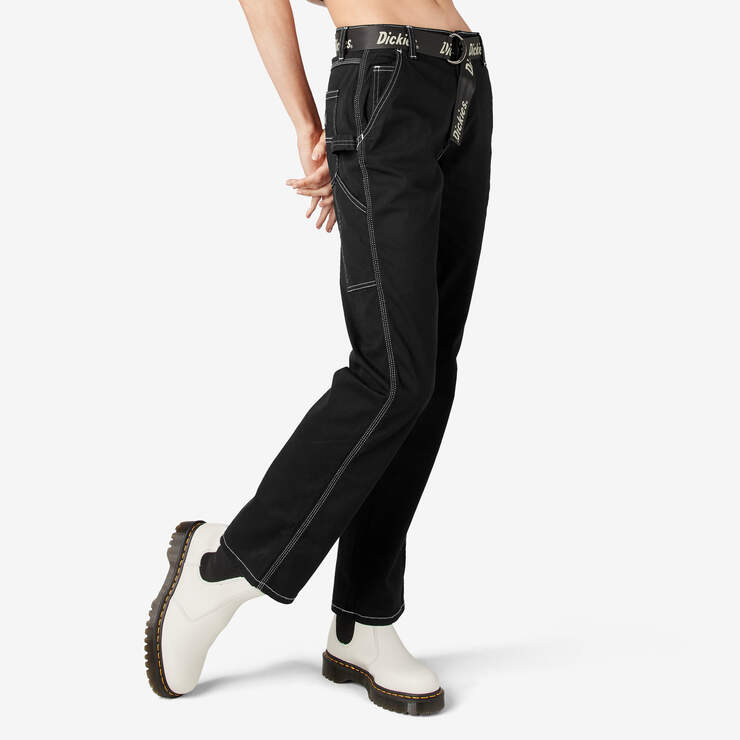 Women's Relaxed Fit Carpenter Pants - Black (BKX) image number 4