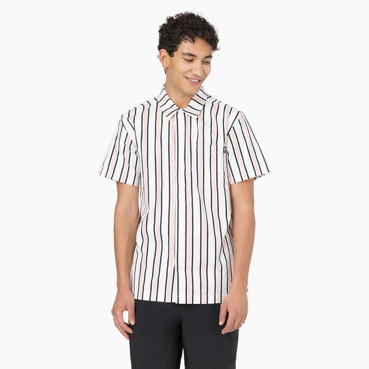 Dickies Skateboarding Cooling Relaxed Fit Shirt - White/Lotus/Black Stripe &#40;WUS&#41;