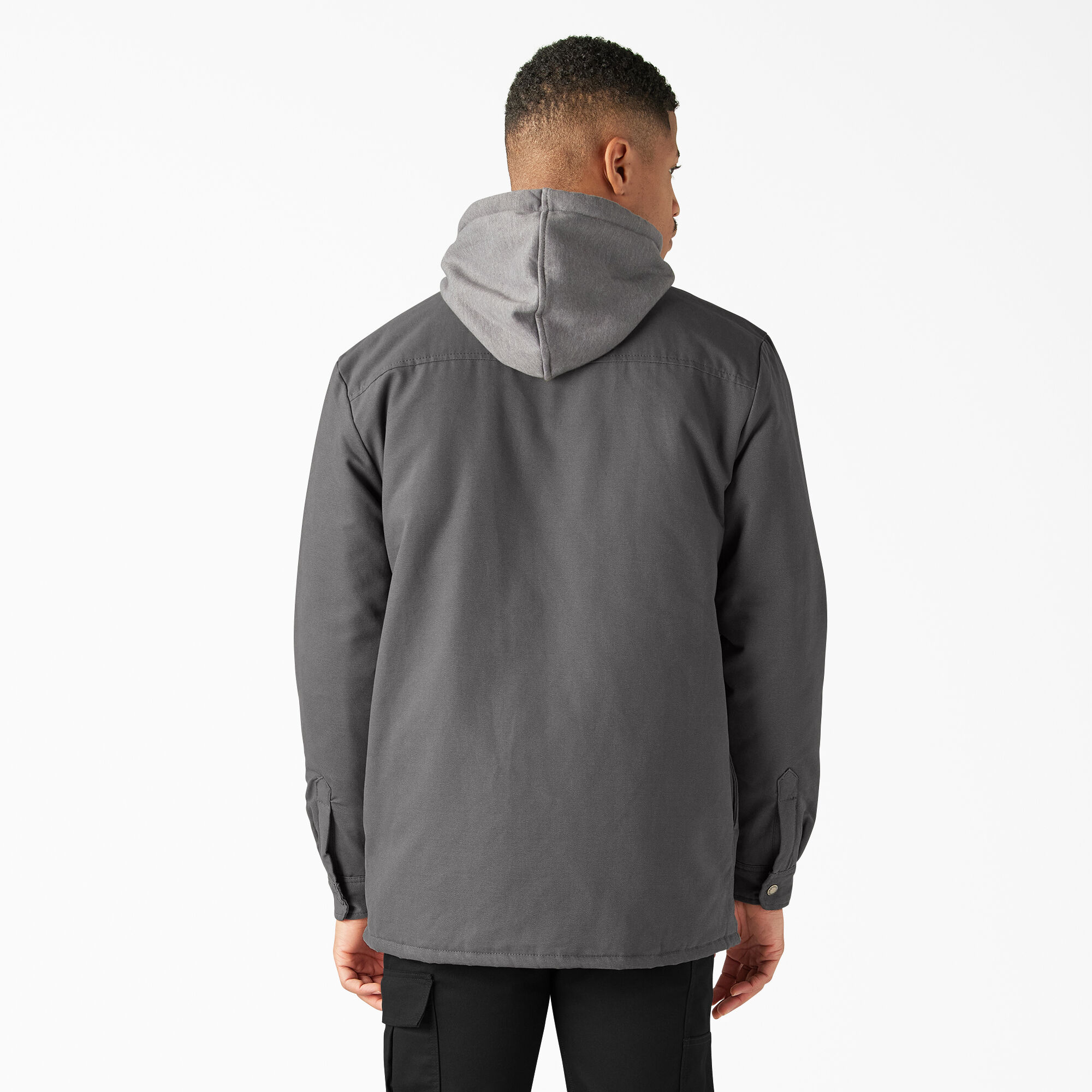 Flannel lined duck clearance shirt jacket with hydroshield