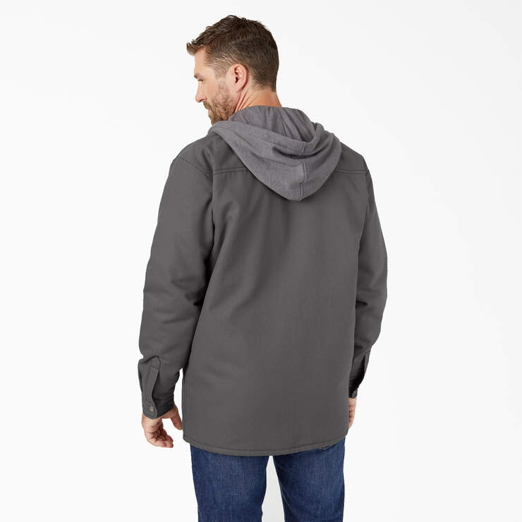 Water Repellent Duck Hooded Shirt Jacket - Slate Gray (SL) image number 2