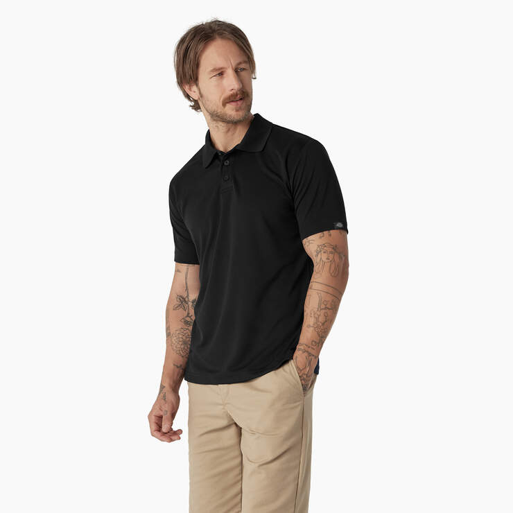 Short Sleeve Performance Polo Shirt - Black (BKX) image number 3