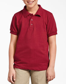 Kids&#39; Short Sleeve Pique Polo Shirt, 4-20 - English Red &#40;ER&#41;