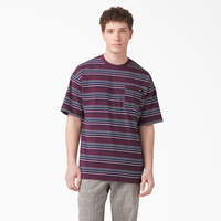 Relaxed Fit Striped Pocket T-Shirt - Grape Wine Stripe (GSW)