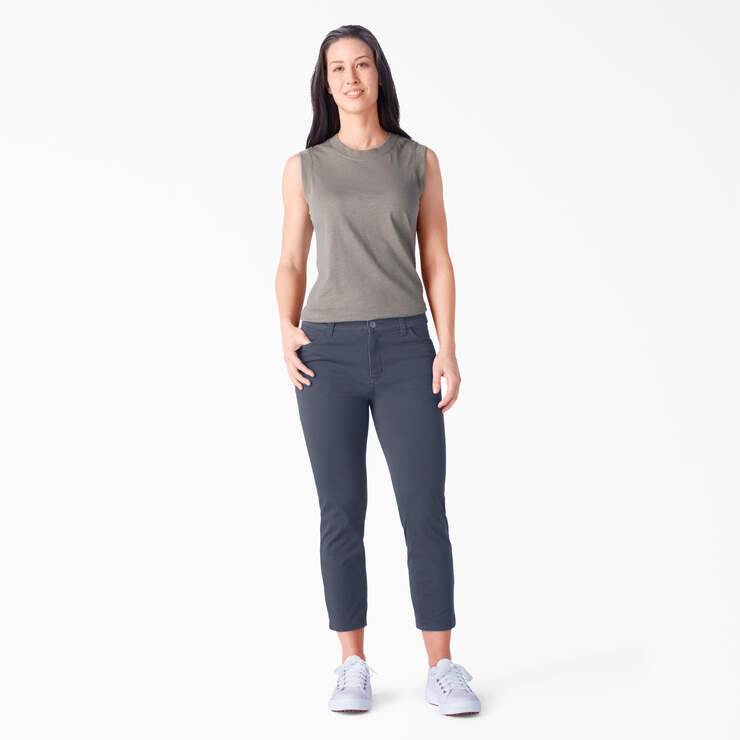 Women's Perfect Shape Skinny Fit Capri Pants - Rinsed Navy (RNV) image number 3