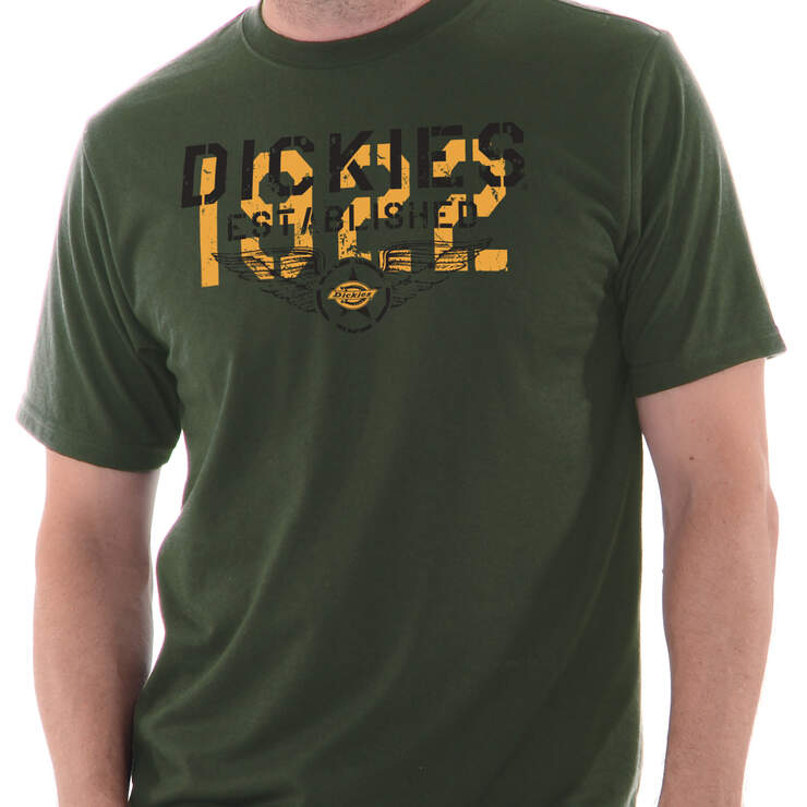 Dickies Number Blocks Graphic Short Sleeve T-Shirt - Military Green (ML) image number 1