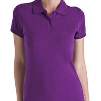 Dickies Girl Juniors' Short Sleeve Piqué Polo Shirt - Purple (PR)