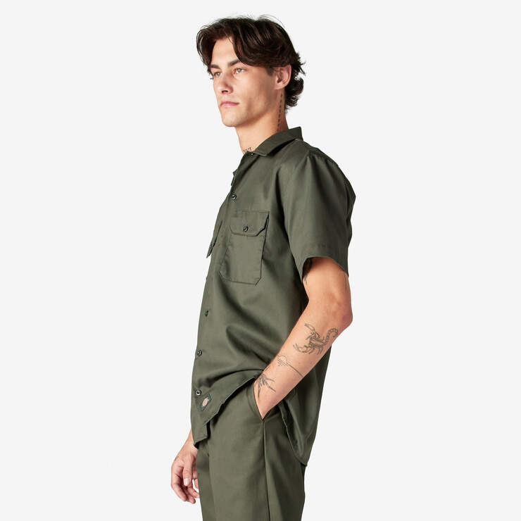 Short Sleeve Work Shirt - Olive Green (OG) image number 3