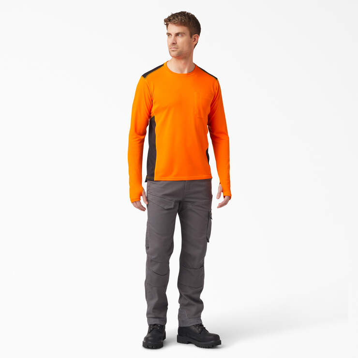 Temp-iQ® 365 Long Sleeve Pocket T-Shirt - Neon Orange (NA) image number 4