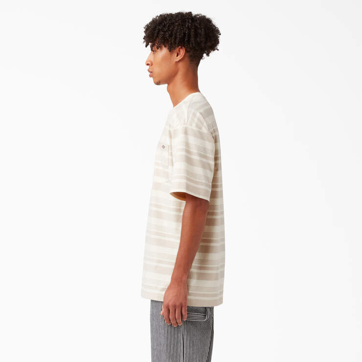 Relaxed Fit Striped Pocket T-Shirt - Cloud Stripe (L2S) image number 3