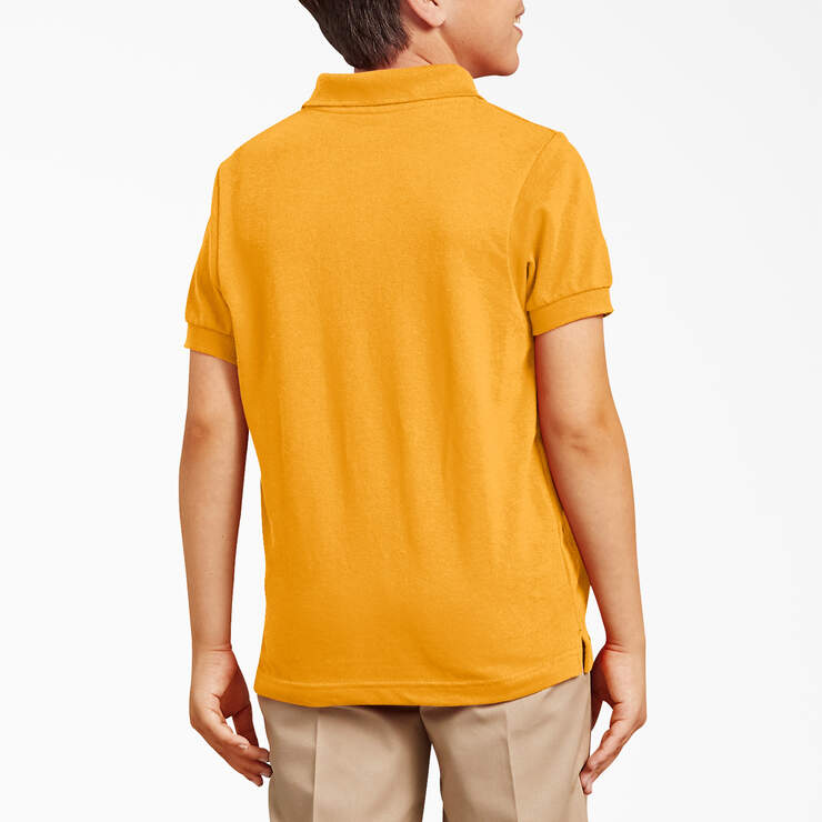 Kids' Piqué Short Sleeve Polo, 4-20 - Yellow (GL) image number 2
