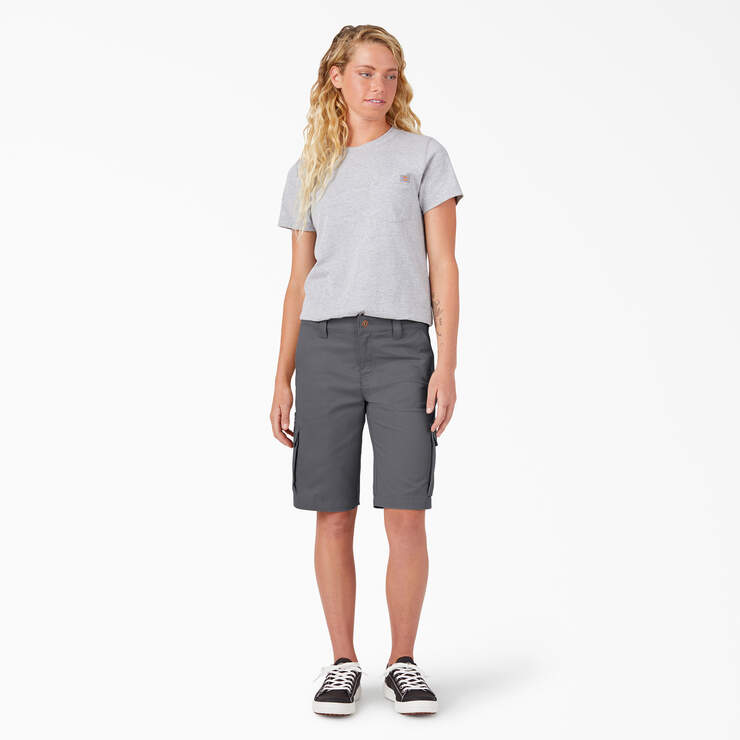 Women's Relaxed Fit Cargo Shorts, 11" - Graphite Gray (GA) image number 4