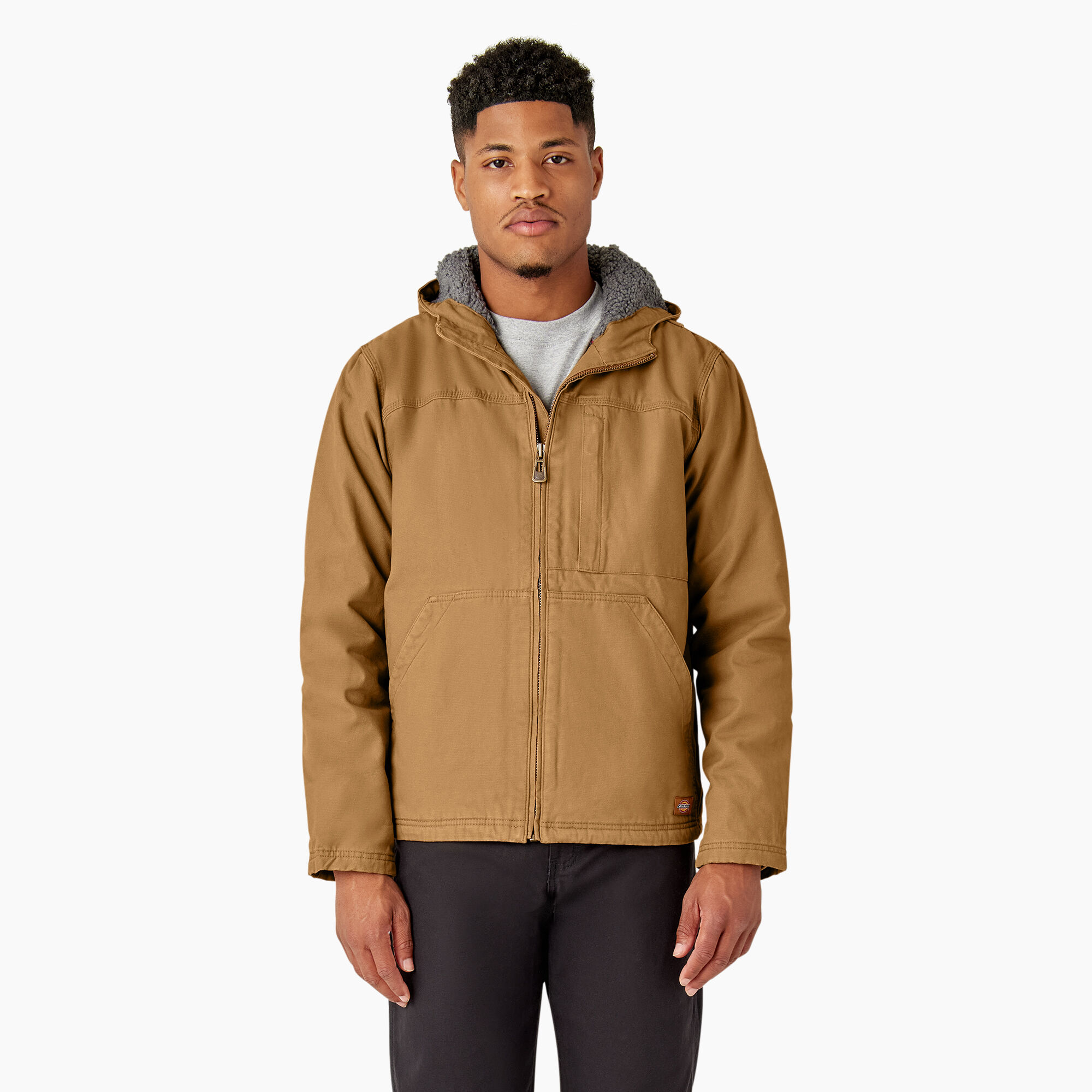 Men's fleece lined jacket with hood sales