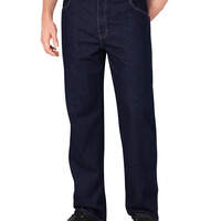 Loose Fit Straight Leg Denim Jeans - Rinsed Indigo Blue (RNB)