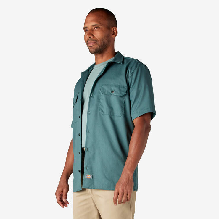 Short Sleeve Work Shirt - Lincoln Green (LN) image number 3