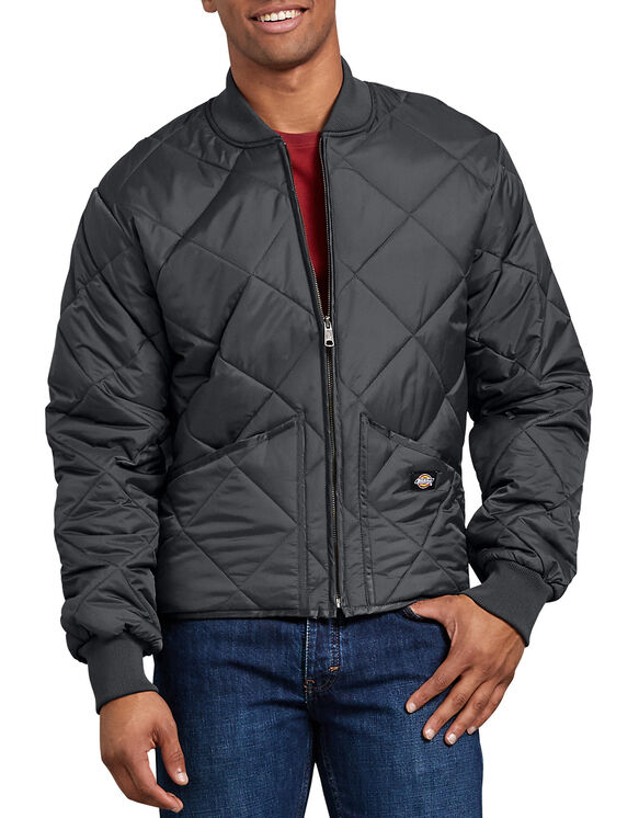 Diamond Quilted Nylon Jacket - CHARCOAL (CH)