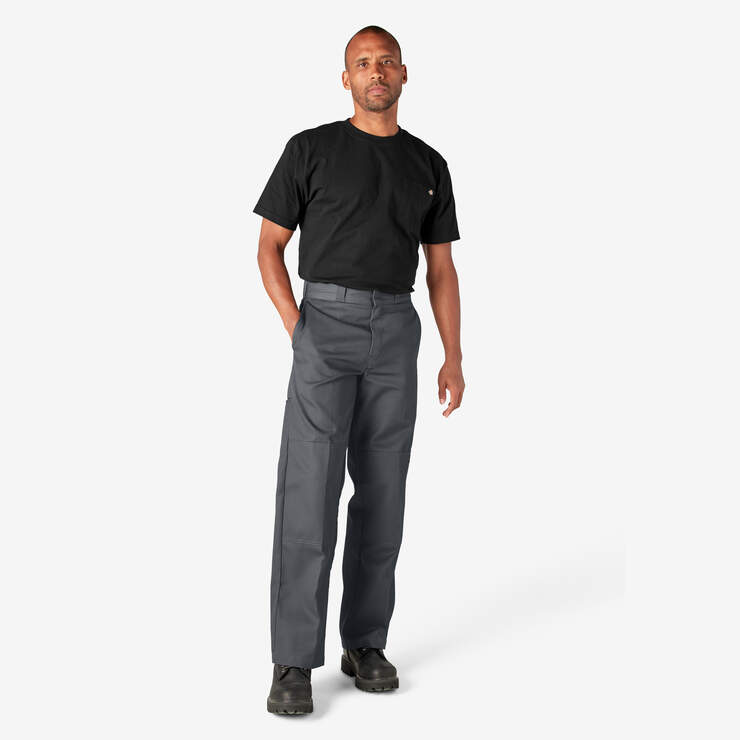Loose Fit Double Knee Work Pants - Charcoal Gray (CH) image number 9