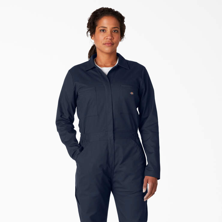 Women's Cooling Long Sleeve Coveralls - Dark Navy (DN) image number 4