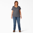 Women&#39;s Plus Short Sleeve V-Neck T-Shirt - Graphite Gray &#40;GA&#41;