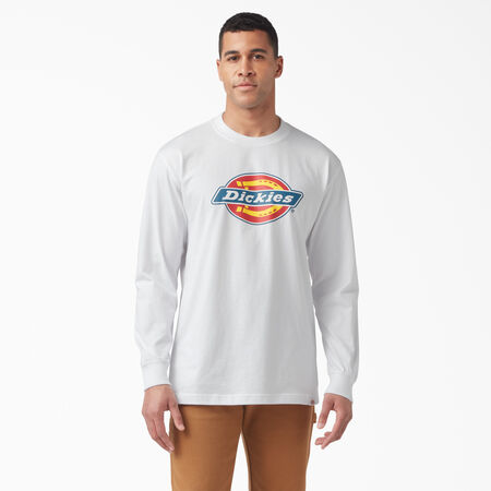 Tri-Color Logo Graphic Long Sleeve T-Shirt - White &#40;WH&#41;