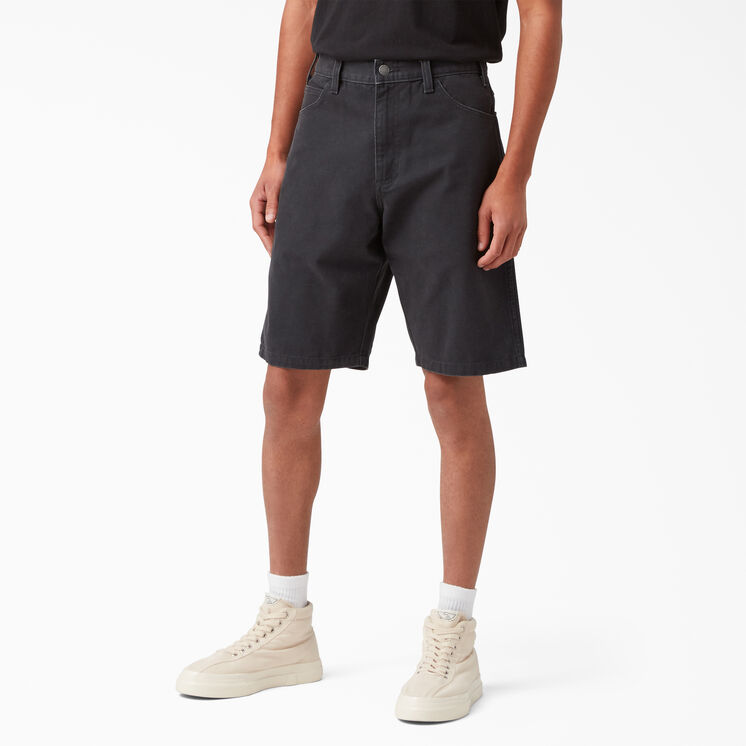 Stonewashed Duck Carpenter Shorts, 11&quot; - Stonewashed Black &#40;SBK&#41;