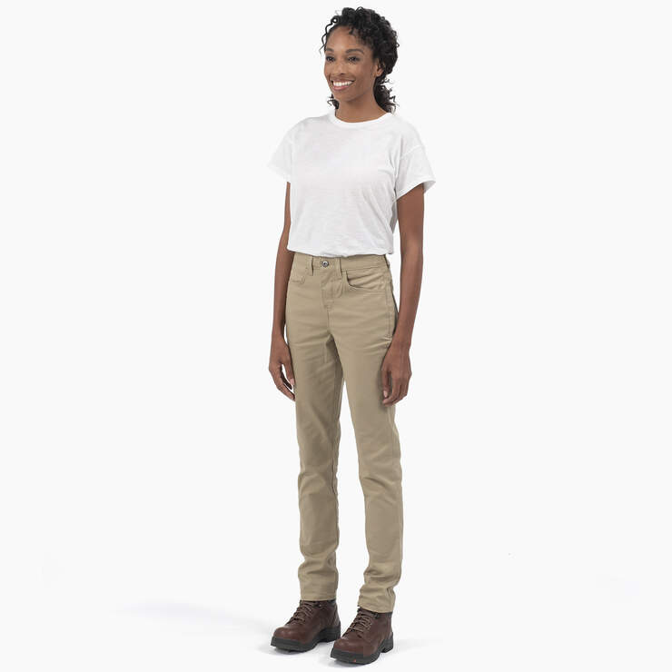Women's High Rise Skinny Twill Pants - Rinsed Desert Sand (RDS) image number 3