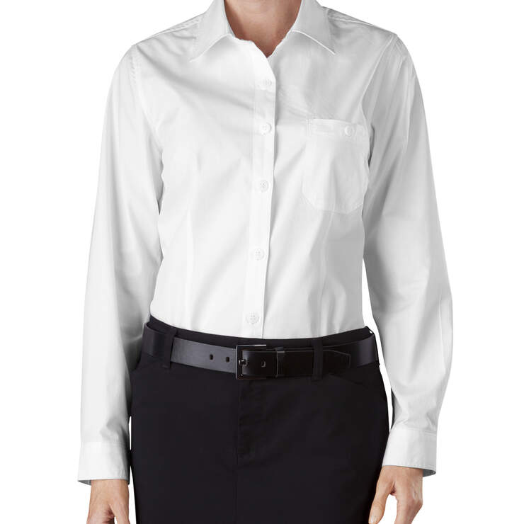 Women's Long Sleeve Service Shirt - White (WH) image number 1