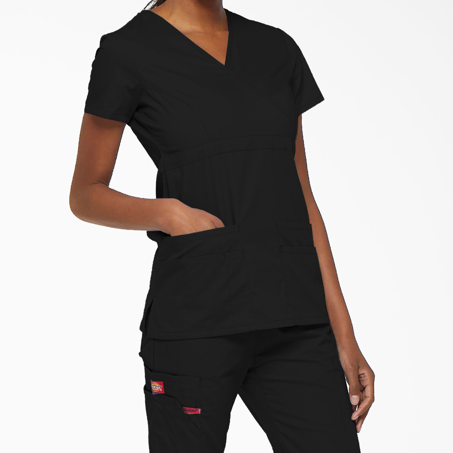 Download Women's EDS Signature Contemporary Fit Mock Wrap Scrub Top ...