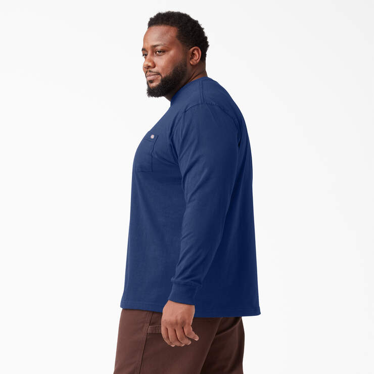 Heavyweight Long Sleeve Pocket T-Shirt - Deep Blue (EL) image number 6