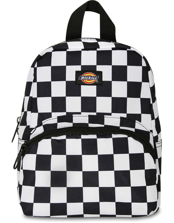 Black White Checkered Mini Backpack