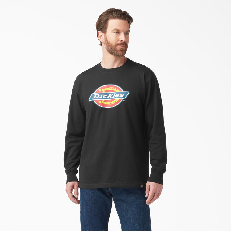 Tri-Color Logo Graphic Long Sleeve T-Shirt - Black &#40;KBK&#41;