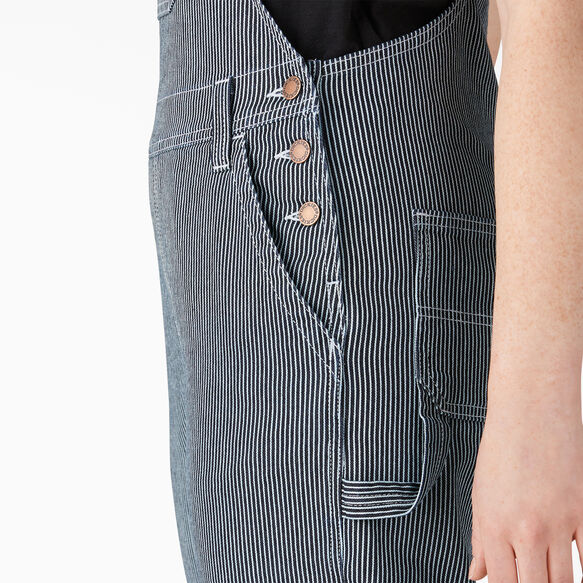 Women&rsquo;s Hickory Stripe Boyfriend Fit Bib Overalls - Stonewashed Hickory Stripe &#40;SHS&#41;