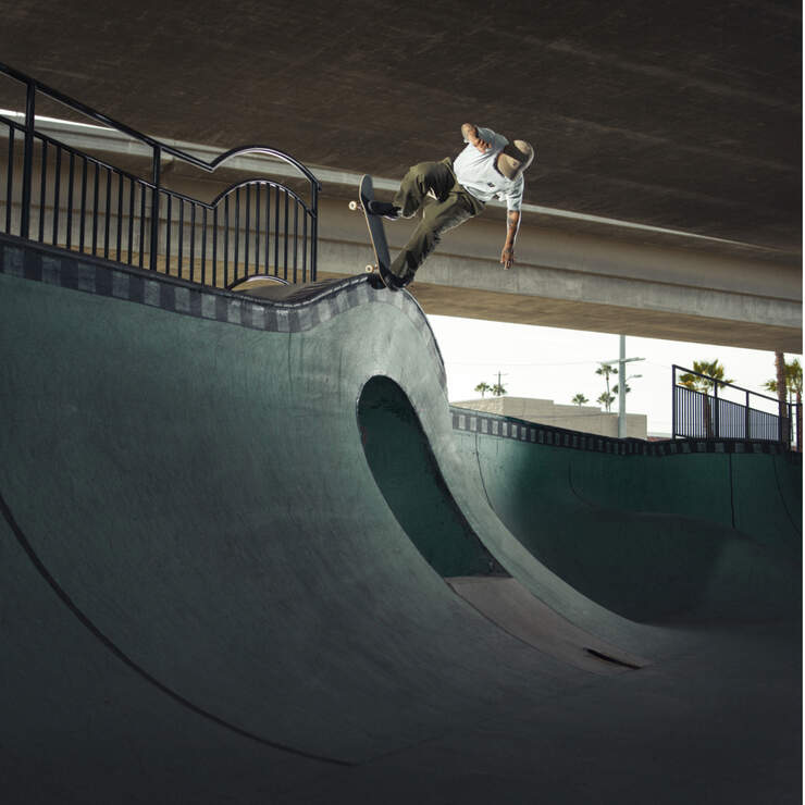 Ronnie Sandoval Loose Fit Double Knee Pants - Olive Green/Black Color Block (OAC) image number 9