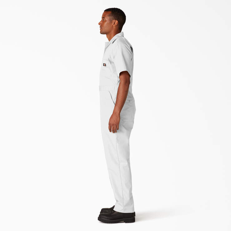 Short Sleeve Coveralls - White (WH) image number 3