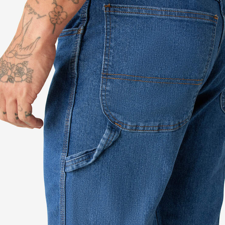 FLEX Relaxed Fit Carpenter Jeans - Stonewashed Indigo Blue (SNB) image number 8