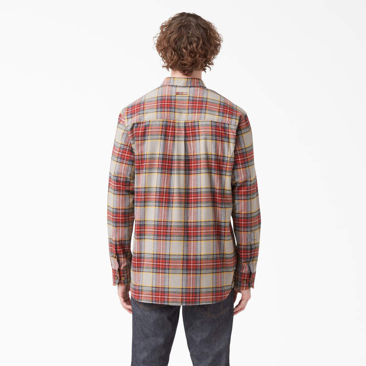 Dickies 1922 Flannel Shirt - Gray/Red Plaid (RAE) image number 2