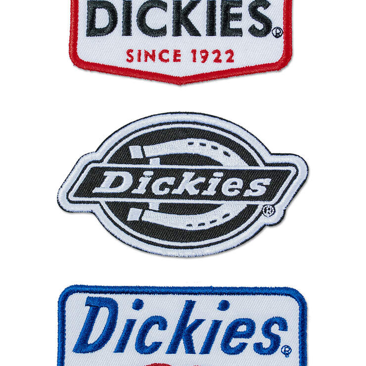 Dickies Logo Iron-on Patches, 3-Pack - Assorted Colors (QA) image number 1