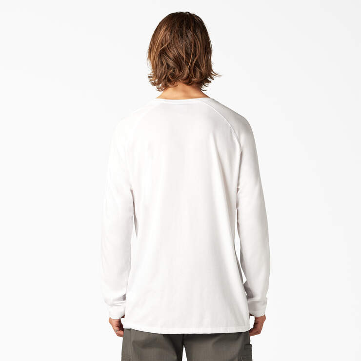 Cooling Long Sleeve Pocket T-Shirt - White (WH) image number 2