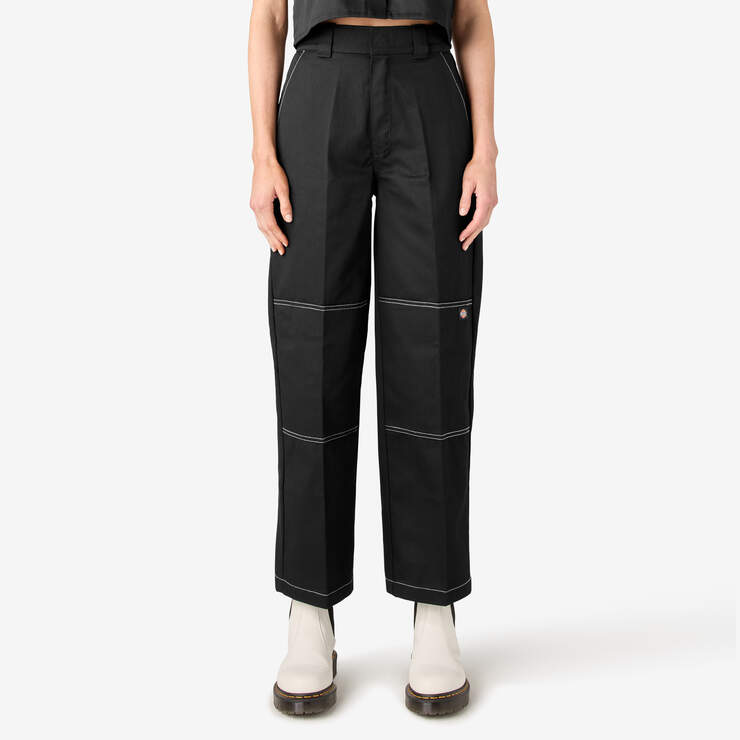Women’s Relaxed Fit Double Knee Pants - Black (BKX) image number 1