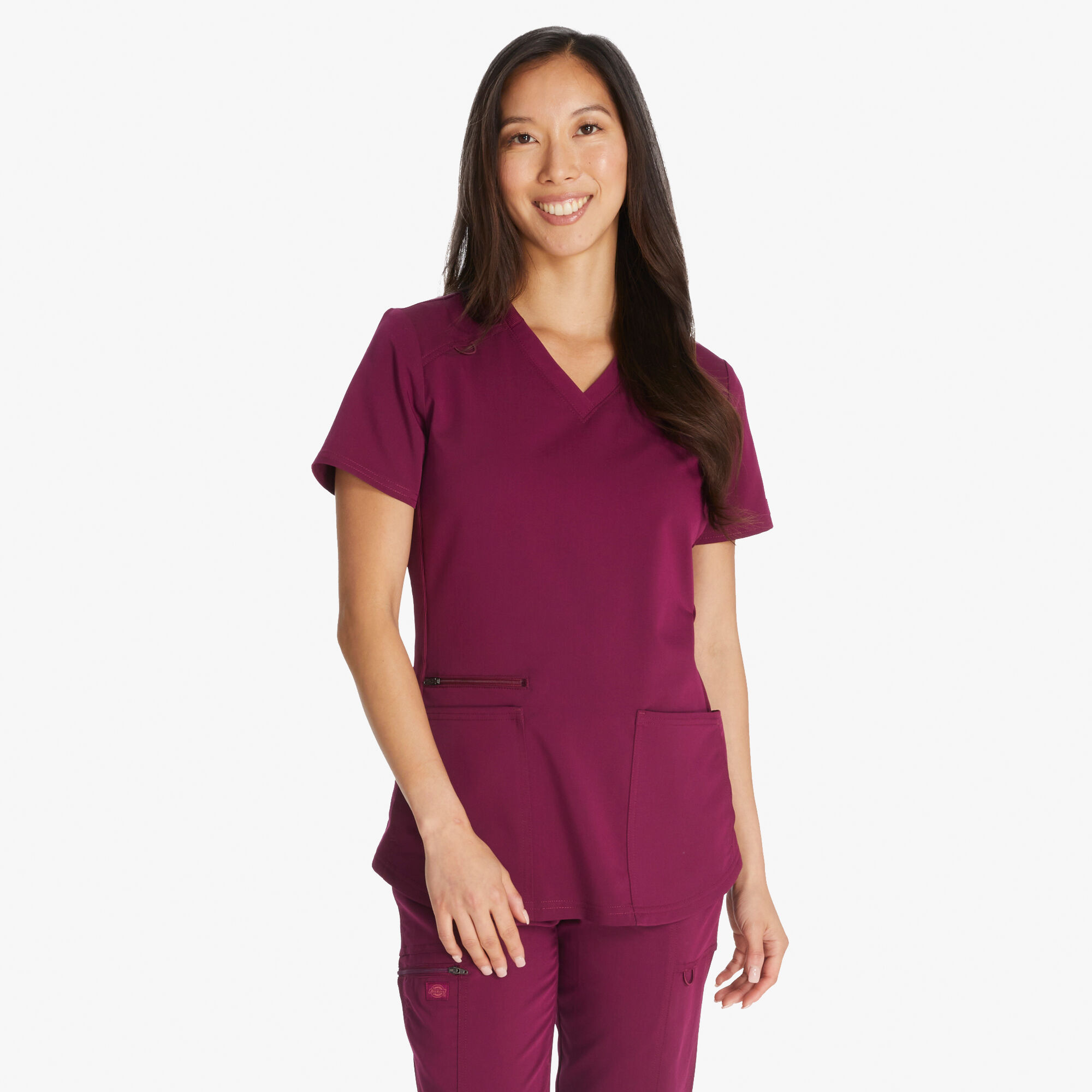 Women s Balance V Neck Scrub Top with Zip Pocket Dickies US