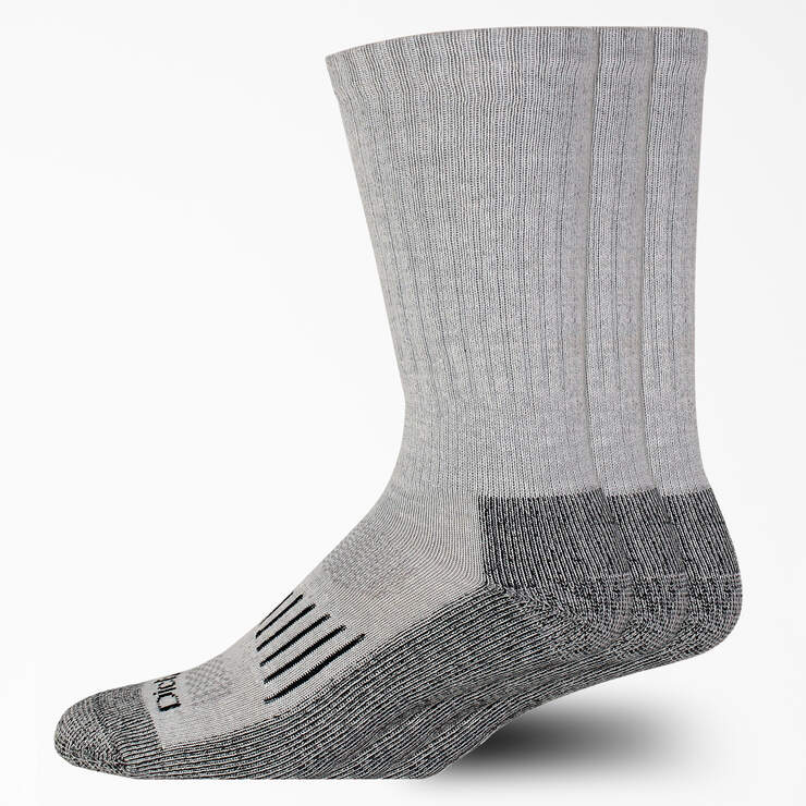 Heavyweight Crew Socks, Size 6-12, 3-Pack - Gray (GY) image number 1