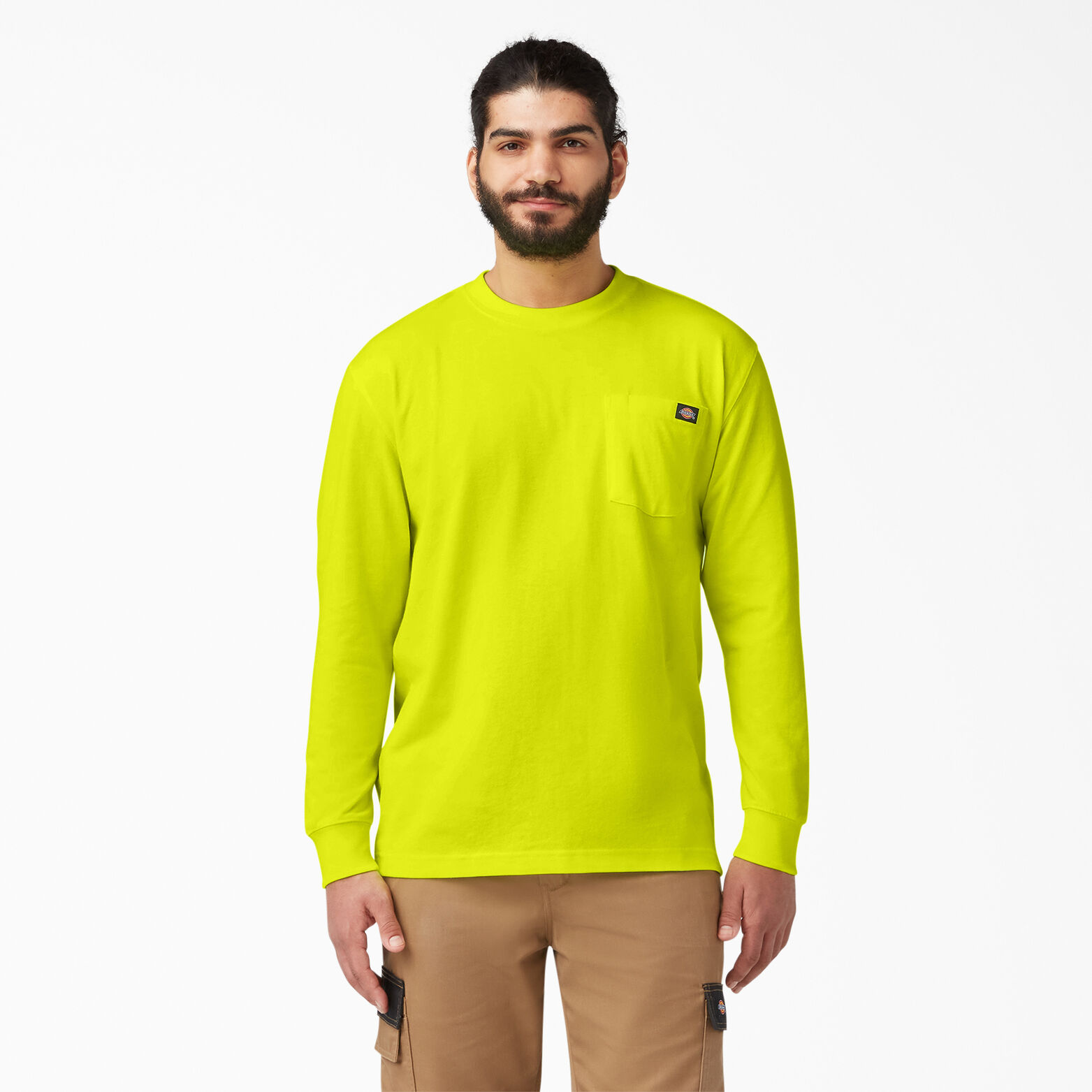 men's yellow long sleeve shirt