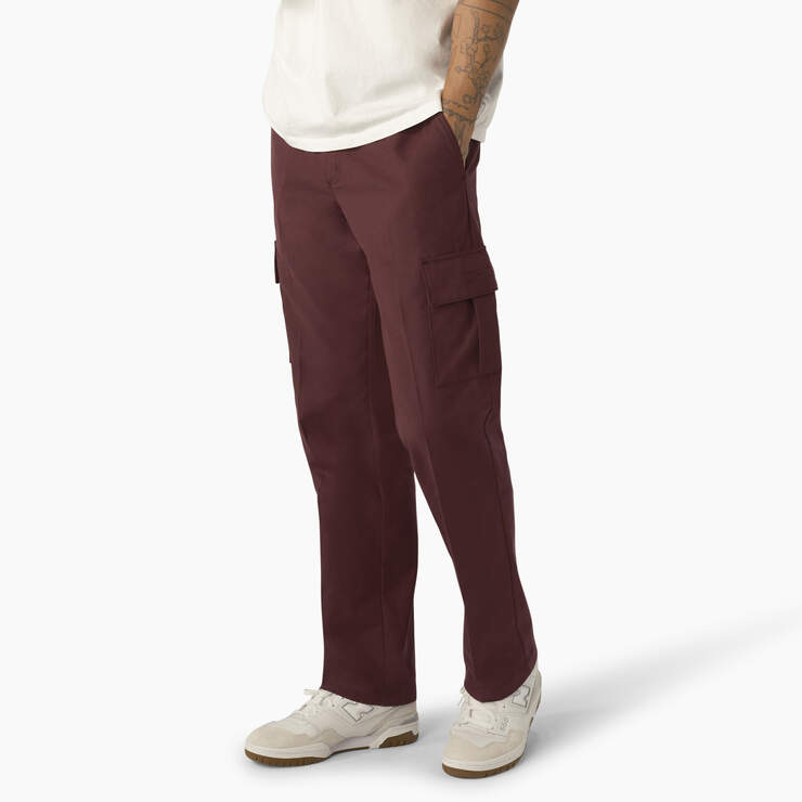 Regular Fit Cargo Pants - Wine w/ Contrast Stitching (CSW) image number 3