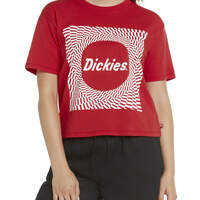 Dickies Girl Juniors' Check Swirl Tomboy T-Shirt - Red (RD)