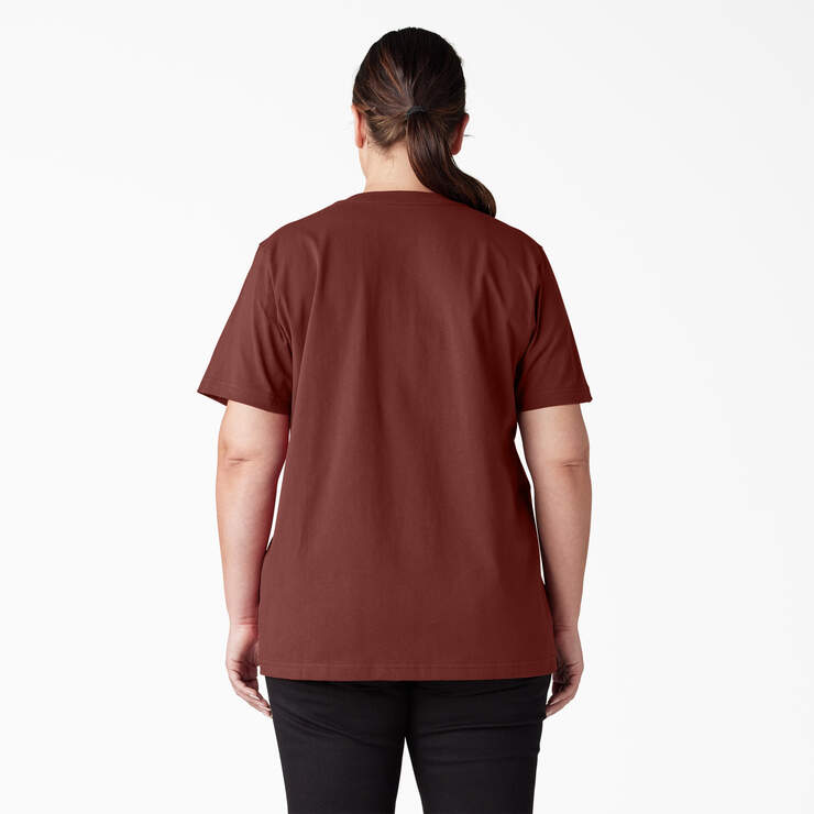Women's Plus Heavyweight Short Sleeve Pocket T-Shirt - Fired Brick (IK9) image number 2